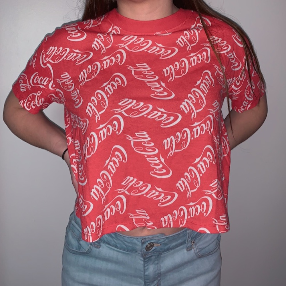 Coca Cola Cropped Graphic Red Shirt
